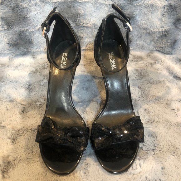 Michael Kors Shoes - Michael Kors Black Open Toe Heels Pumps Size 8
